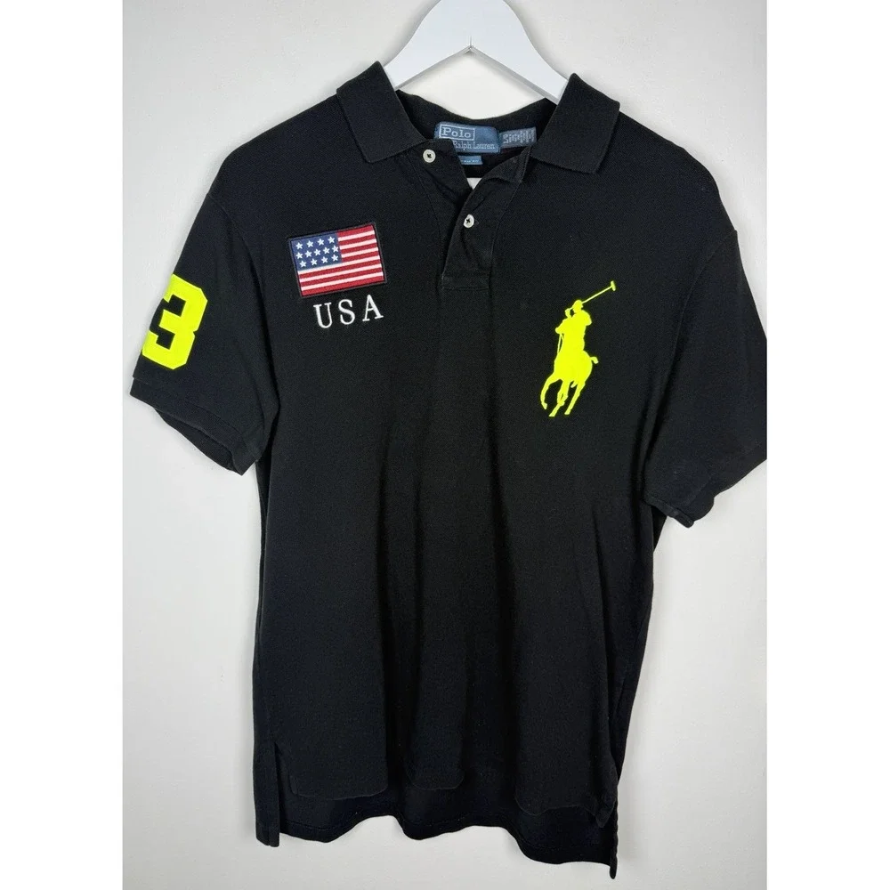 Polo Ralph Lauren Short Sleeve Shirt Big pony #3 collection Mens Large USA Polo